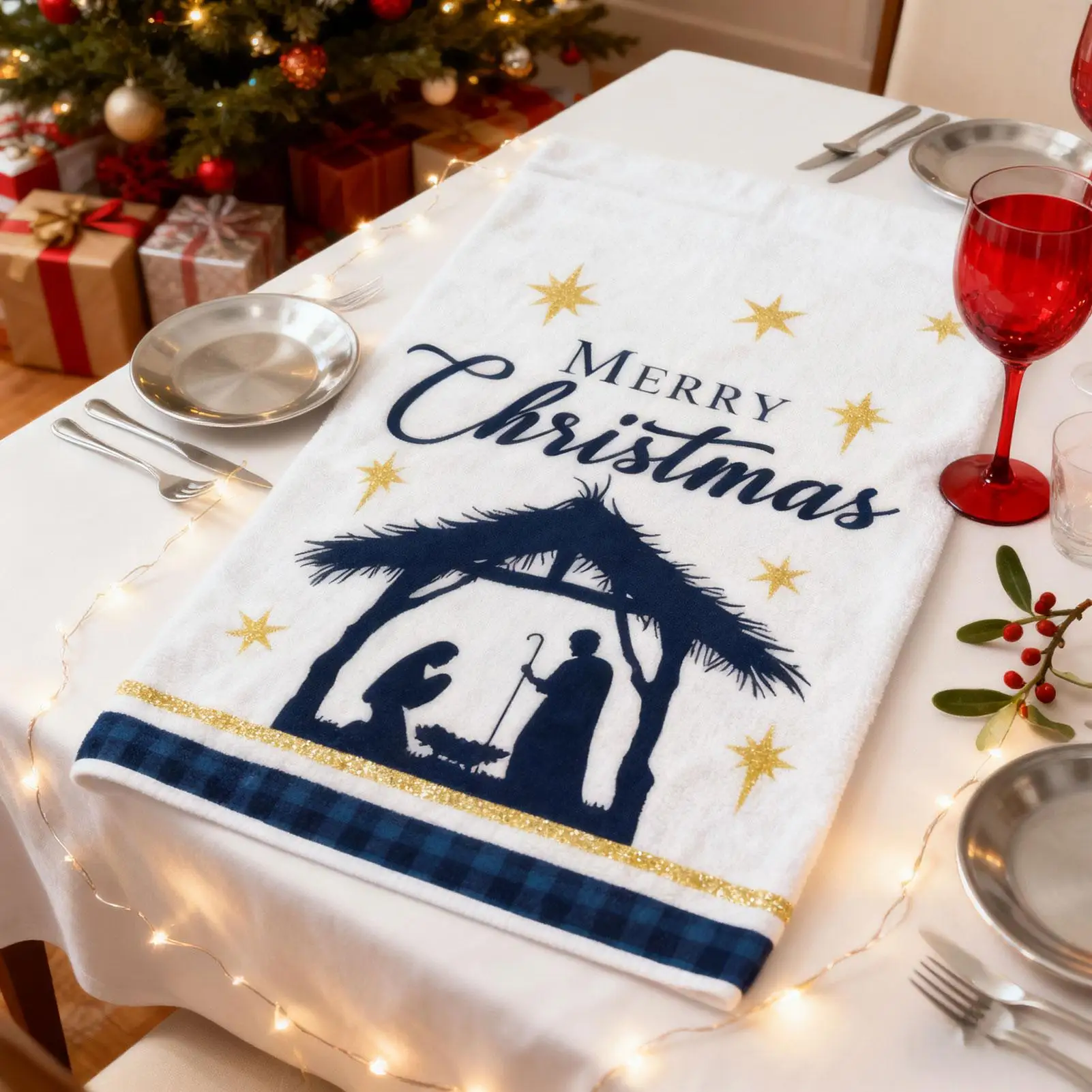 Christmas Kitchen Towels Nativity Soft Decor Dry Hand Conveniently Towel For Home Family Festival Daily Decoration Holiday Women