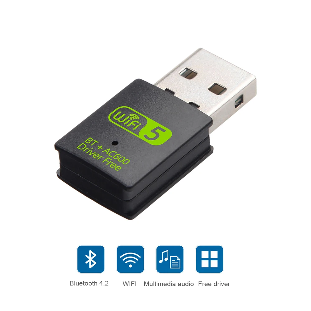 600Mbps WIFI USB Bluetooth 호환 어댑터 드라이버 무료 USB 동글 듀얼 밴드 네트워크 카드