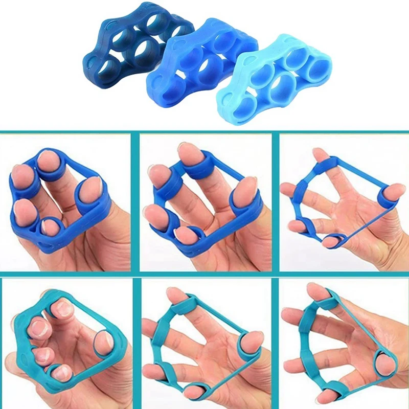 

3 In 1 Finger Stretcher Resistance Bands Hand Extensor Exerciser & Hand Grip PU Ball Finger Practice Hemiplegia Exercise