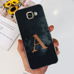 Cute Letters & Floral Clear Silicone Phone Case - Protective Cover for A3 2017 A320F (Marble - A)