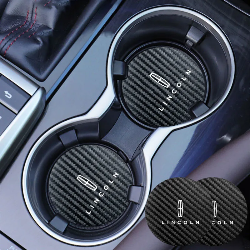 

1/2 Car Coaster Water Cup Bottle Holder Mat Anti-Slip Pad For Lincoln MKZ MKX Navigator Aviator Nautilus Continental MKC MKT Etc