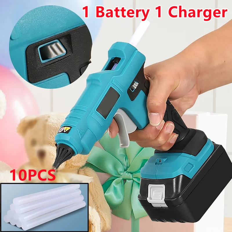 

130 Вт DIY Электрический Клеевой пистолет для Makita 18 В/21 В батарея DIY термоплавкий сварочный термопистолет с 11 мм стержнями 1 батарея + 1 зарядное устройство
