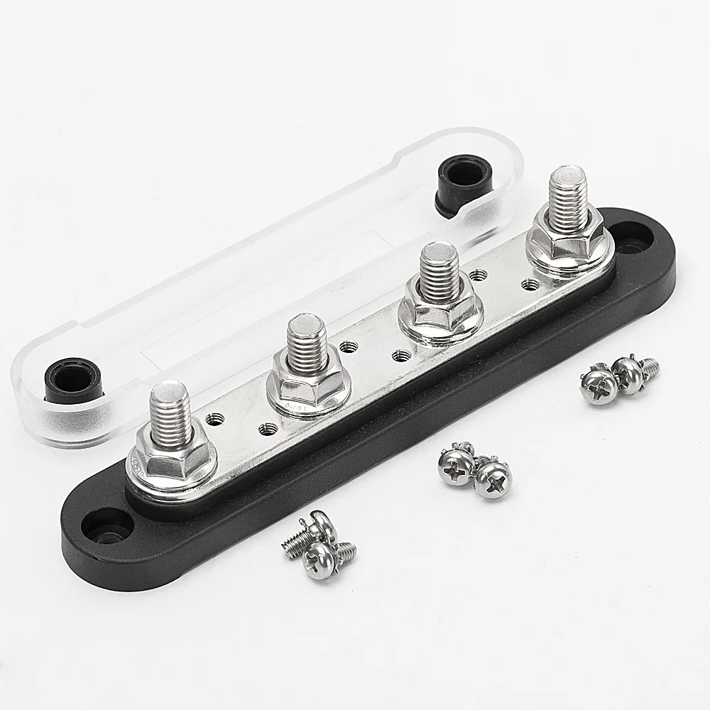 

Car Terminal Block Negative Bus Bar 12V 150A Terminal Block 12V Power Distribution Block M8 Termianl Bus for Automotive