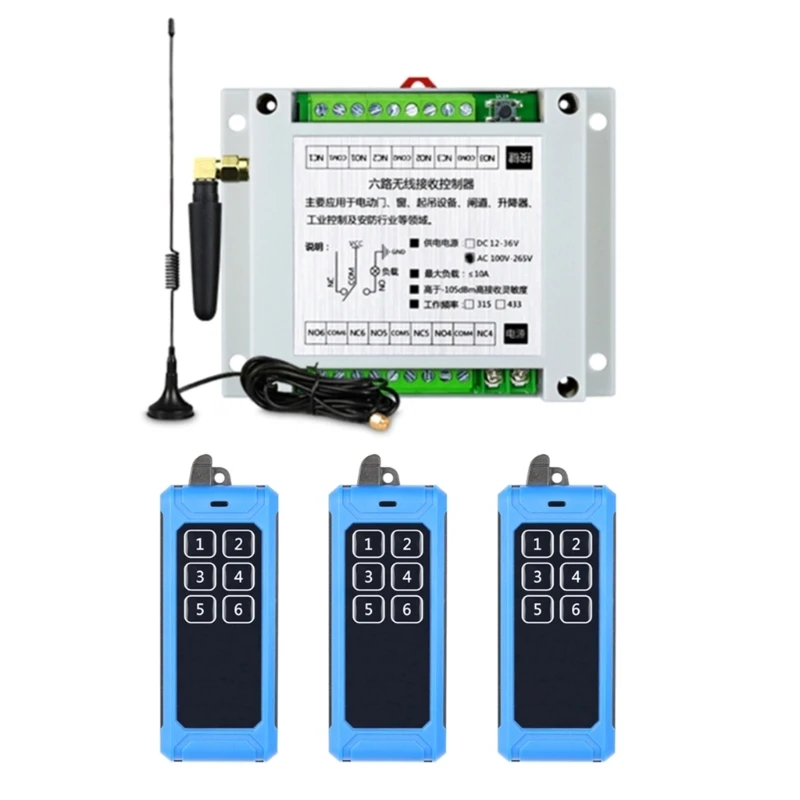 

Wireless Remote Control AC85V 6CH Receiver Module 6 Channel Drop Shipping