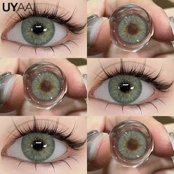 Enhanced Beauty Black & Brown Contact Lenses - 14.5mm Color for Makeup & Natural Look (Urban Green)