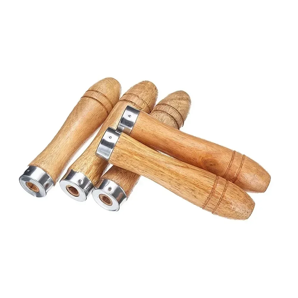 5pcs Wooden File Handle Strong Metal Collar For File Craft Polishing 9cm For Wood Rasp Screwdrivers Rust Proof Hand Tool