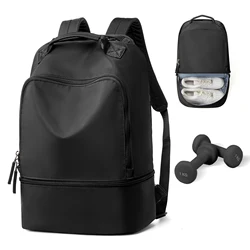 Women's Multifunctional Travel & Sports Backpack with Shoe Compartment (Black)