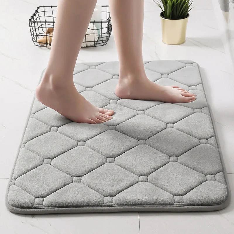 

Slow-rebound Memory Foam Bath Mat Anti-Slip Bathroom Carpet Kitchen Mat Soft Foot Pad Absorbent Quick Dry Bathroom Rug Doormat