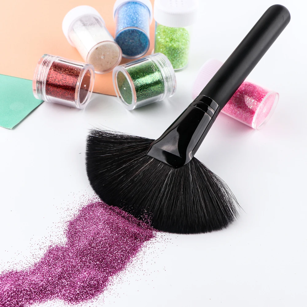 Multifunction Surface Sweep Brushes for Removing Glitter Powders DIY Paper Card Supplies Fan Shape Synthetic Brushes Tools