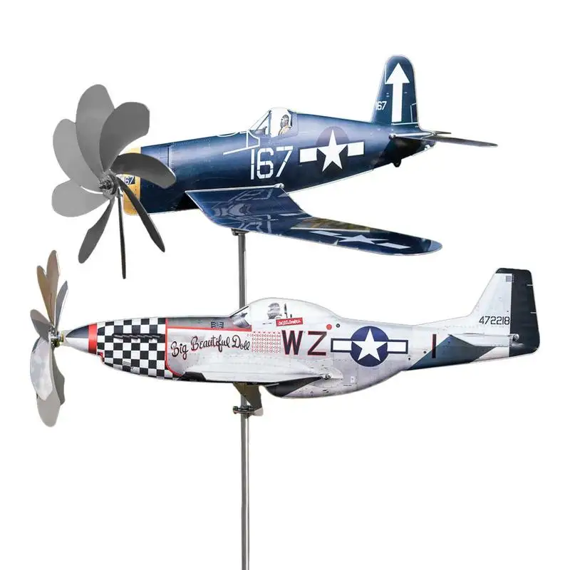 

Metal Airplane Windmill Iron Aircraft Wind Spinners Lawn Pinwheel Outdoor Courtyard Wind Catchers Garden Sculpture Decorations