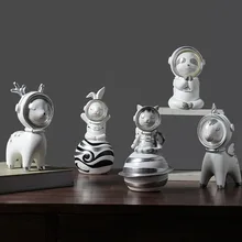 Nordic Cute Space Aerospace Animal Series Model Statue Home Decor Living Room Bedroom Porch Resin Craft Modern Accessories Gift