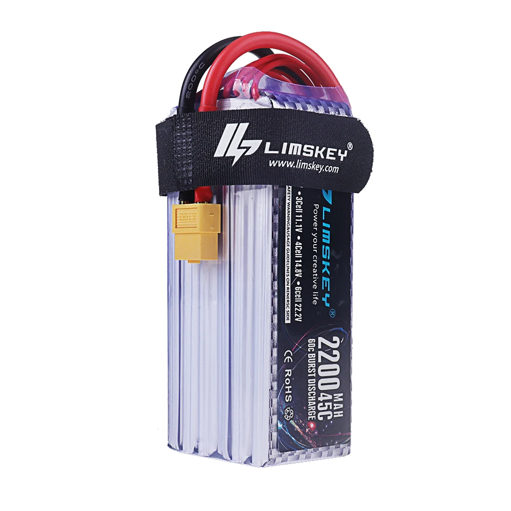Batterie LiPo 6S 22.2V 45C 1500-2800mAh XT60/XT90 pour Drone FPV