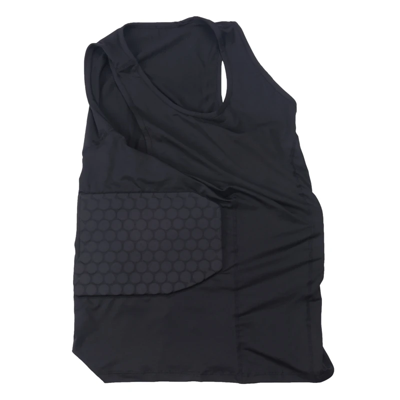 Men's Rib Protector Padded Vest Compression Shirt Training Vest With 3-Pad For Football Soccer Basketball Hockey Protective Gear 6