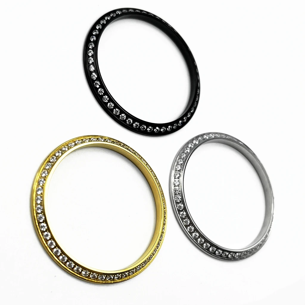 Gemstone Outer Ring High-Quality Stainless Steel Watch Bezel