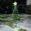 Solar Christmas Tree Light Outdoor Garden Stand Garden LED Ground Lamp String Saterproof IP65 Star Lantern Decorative Light 4