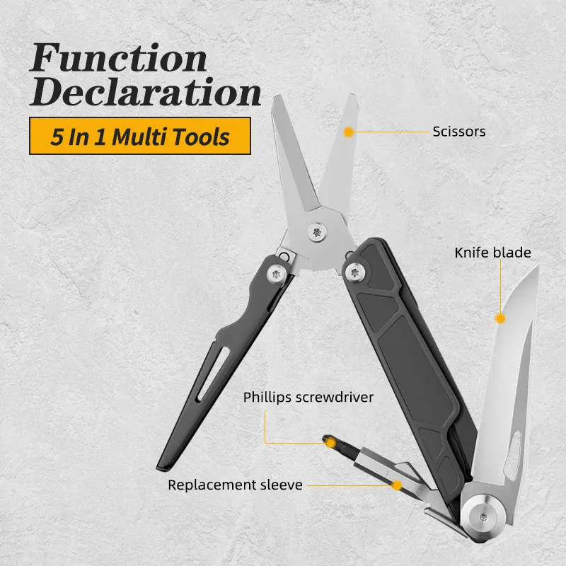 Multifunctional Scissors Stainless Steel Folding Knife Outdoor Survival Gadgets Gifts for Dads