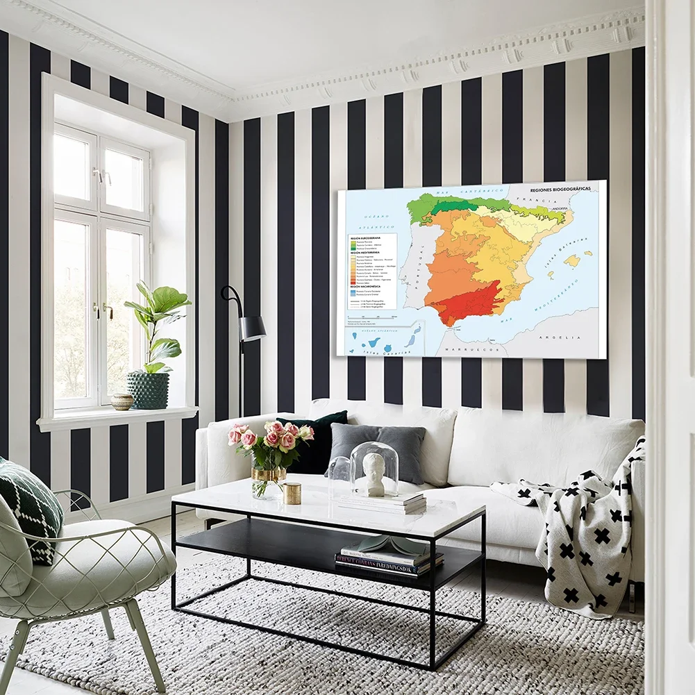 150*100cm Map of The Spain (In Spanish ) Wall Art Poster Non-woven Canvas Office Living Home Decoration School Supplies