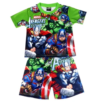 Pigiama estivo per bambini a maniche corte Avengers Cartoon per ragazzi Indumenti da notte per bambini Comodo e traspirante 1