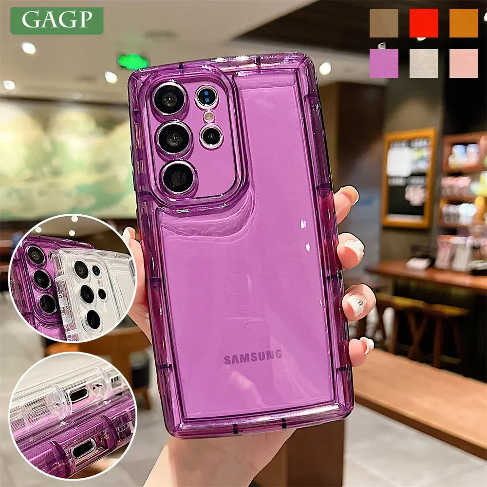 Custodia Per Telefono 3D Per Samsung Galaxy A71 A54 A34 A14 A13 5G A22 A32 A51 4G S23 S22 S21 Ultra Plus Airbag Cover Morbida Antiurto Trasparente