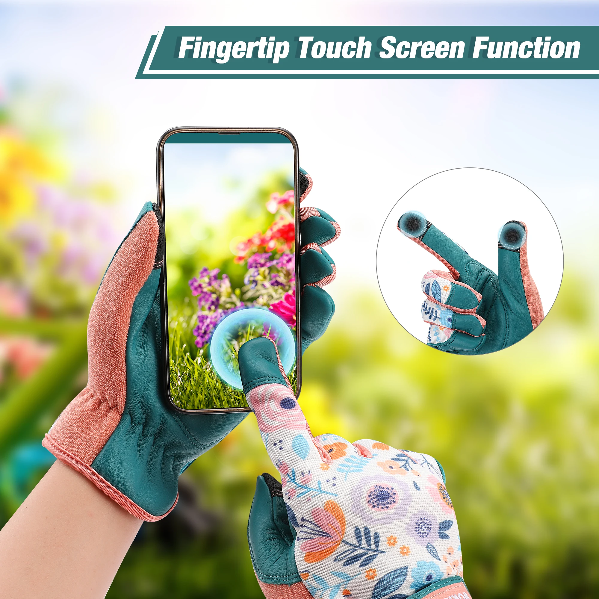 WORKPRO Garden Gloves for Weeding Working Digging Planting Gardening Gloves for light duty Breathable Touchscreen