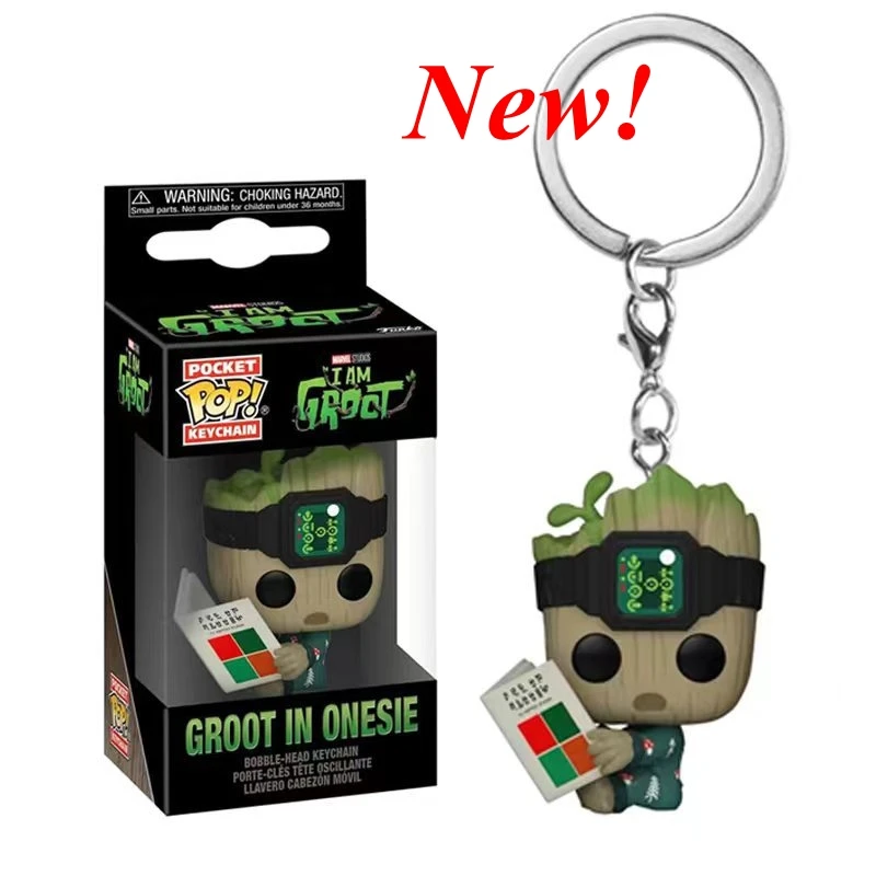 thumbnail image 5 of Nuevos llaveros de bolsillo FUNKO Guardianes de la Galaxia Nuevo Star-Lord Rocket Groot Holiday Groot en mono llavero juguetes para niños regalo, 5 of 5