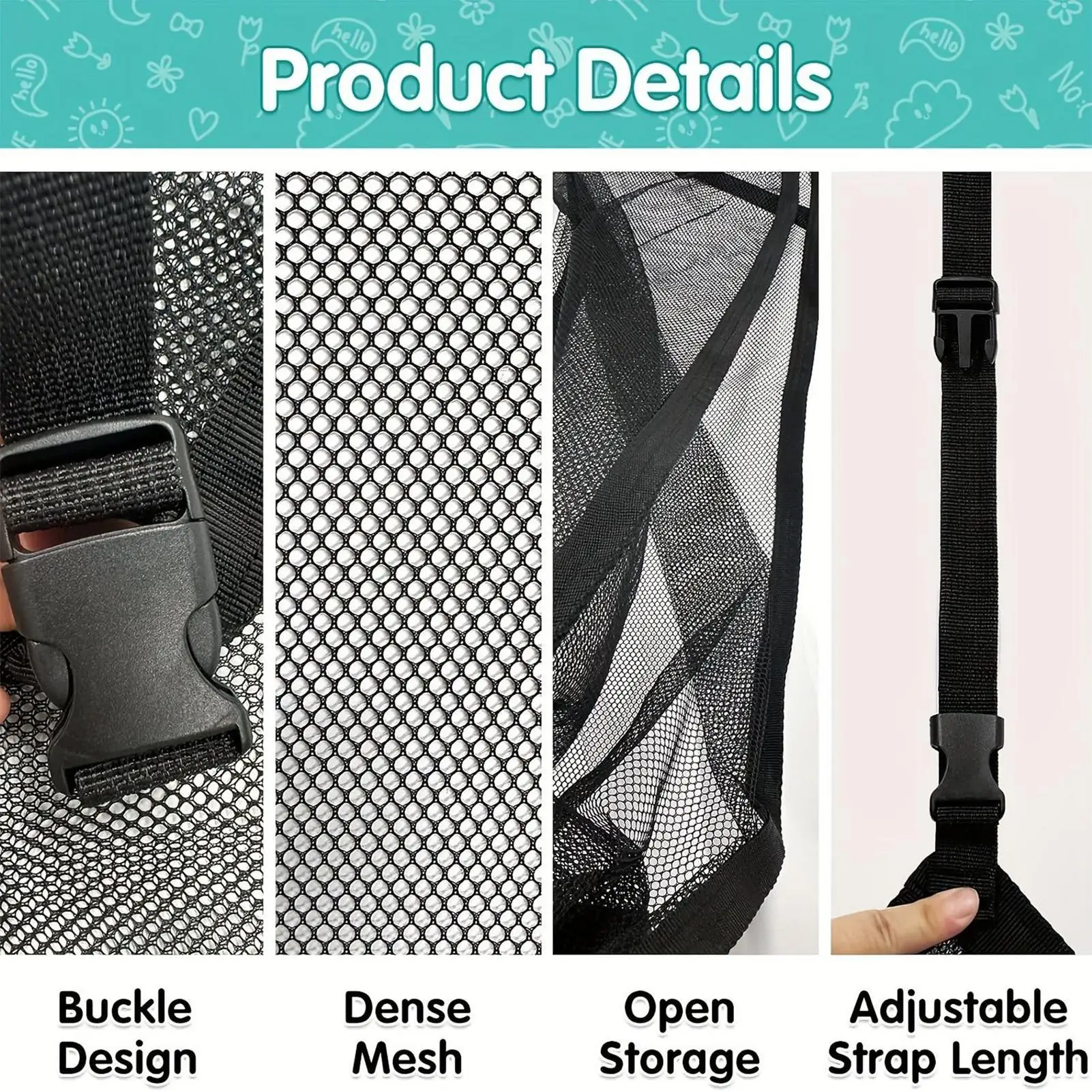 Baby Chair Safety Net Kids Tower Chair Safety Netting 4-Sided Protection Step Tool Mesh Barrier For Child Playing Studying