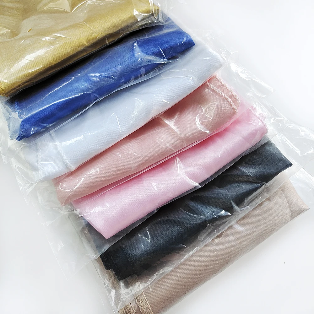 5Pcs Satin Table Napkin Square Pink White Table Napkin for Wedding Banquet Dinner Party Cocktail Napkin Handkerchief Hotel Table