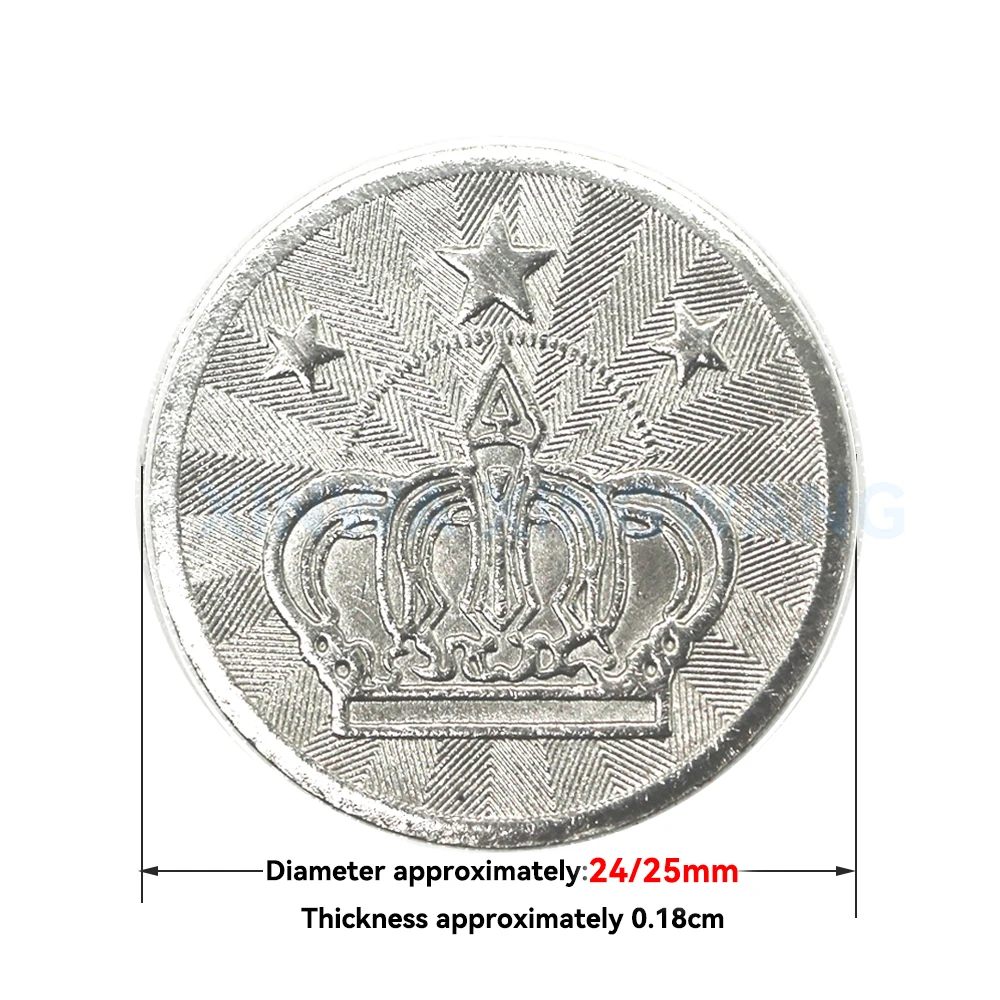 100PCS Coins Tokens Stainless Steel Collect Medals For Arcade Game Crane Claw Vending Machine Car Washing Pinball Parts