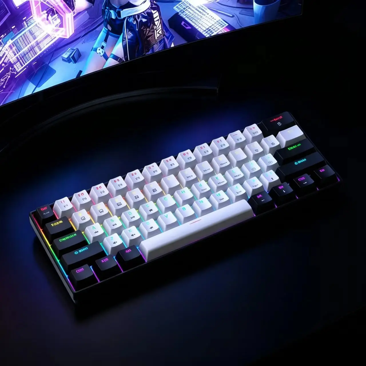 RGB Backlit Ultra Compact 61-Key Mechanical Gaming Keyboard