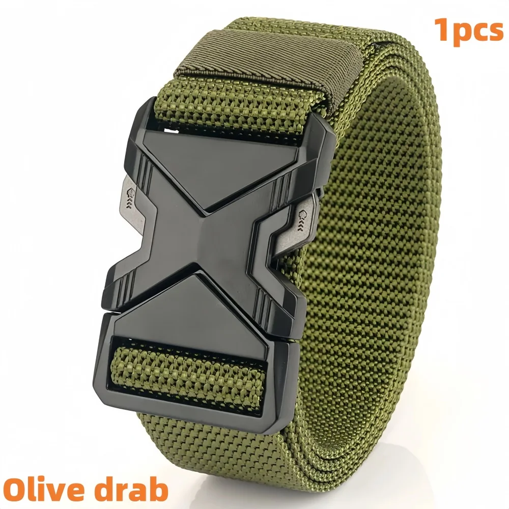 Neuer Gürtel mit automatischer Schnalle, Canvas, taktische Arbeitskleidung, lässiger Outdoor-Militär-Trainingshosengürtel für Herren – Detail 15