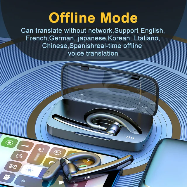 AI Translator Earbuds – 144 Languages Real-Time Translation, 8 Offline Modes, Two-Way Conversation, For Travel & Business