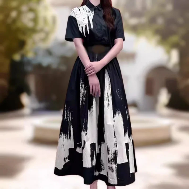 

Women's Large Swing Dress, Female Vest, Cross Tank Top, Direct Injection Printing, New Fashion, Summer, 2024