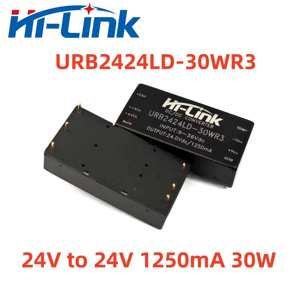 24V to 5V 12V 15V 24V 30W DC-DC Power Supply Module URB2405LD-30WR3 URB2412LD-30WR3 Isolation DC DC Power Converter Hilink power supply,power converter