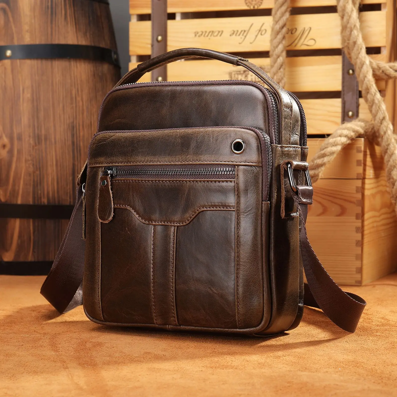

New Handbag Original fashion shoulder bag husband head layer cowhide luxury design messenger bag crossbody bags for men