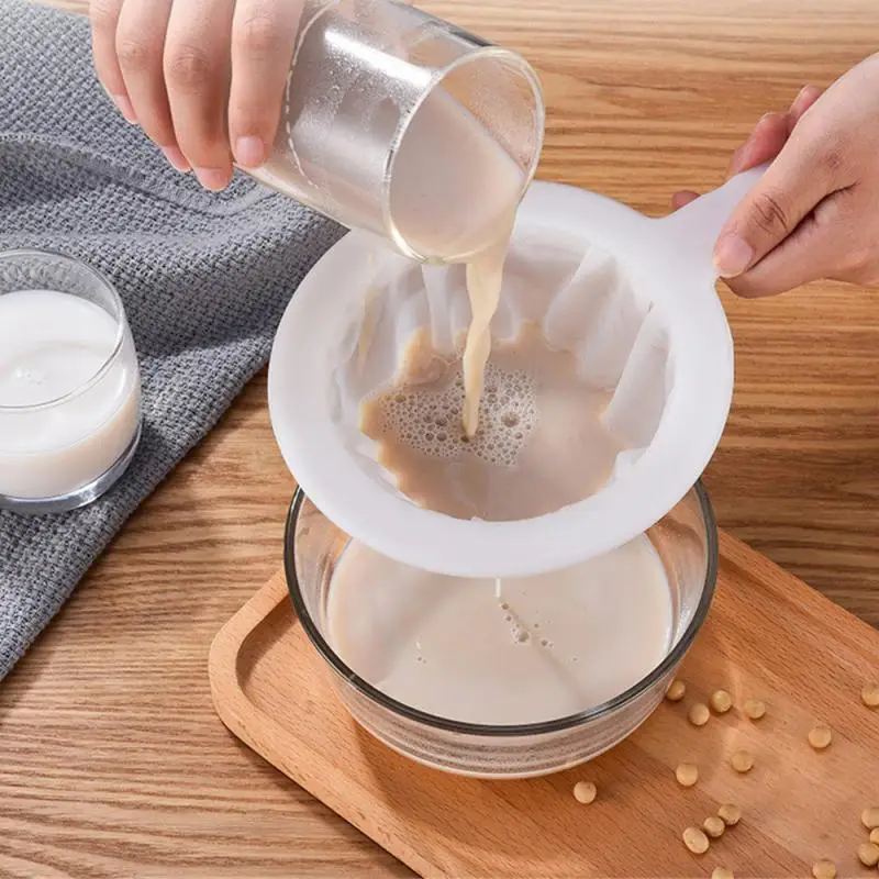 100/200/400 Mesh Washable Nylon Ultra Fine Filter Mesh Strainer Spoon Sieve Soy Milk Juice Coffee Tea Filter Kitchen Colander