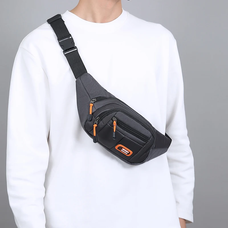 1 waist bag, adjustable shoulder strap, zipper closure, side backpack for hiking, running, and outdoor activities