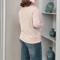 Women's Long-Sleeved Solid Color Tops, Plus Size, Spring and Autumn Fashion, Stand Collar, New - Image 2