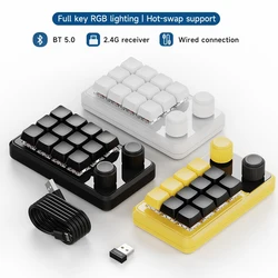 Macropad Macro Mechanical Keyboard Custom RGB Mini Knob Keyboard Key Programmable Red Switch DIY Hot Swap for Designer Office