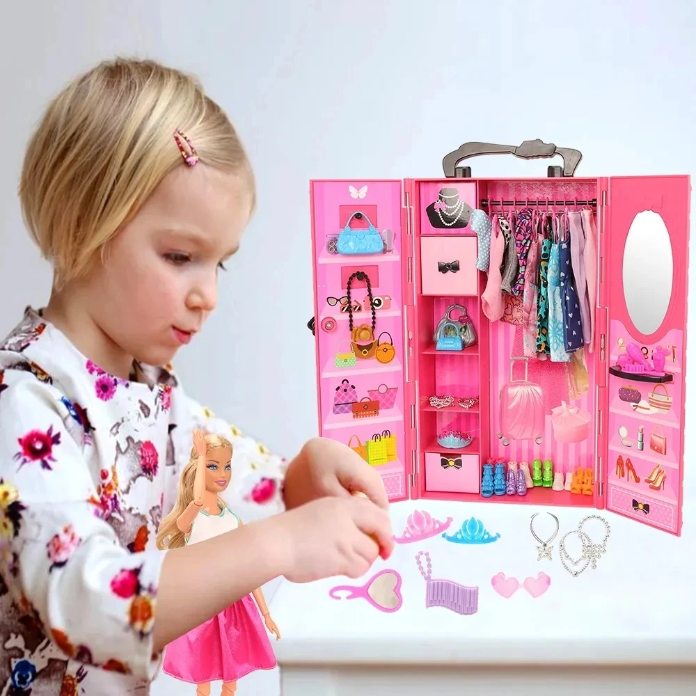 Closet Amazon Accessori Barbie Dollhouse Furniture Doll Wardrobe