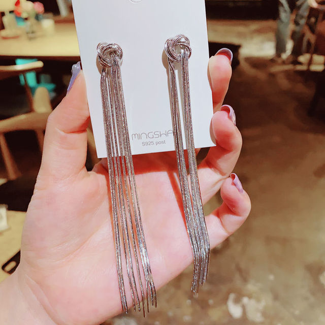 New Fashion Unique Personality Shiny Simple Love Tassel Peach Heart Earrings Party Jewelry Exquisite Gift Wholesale