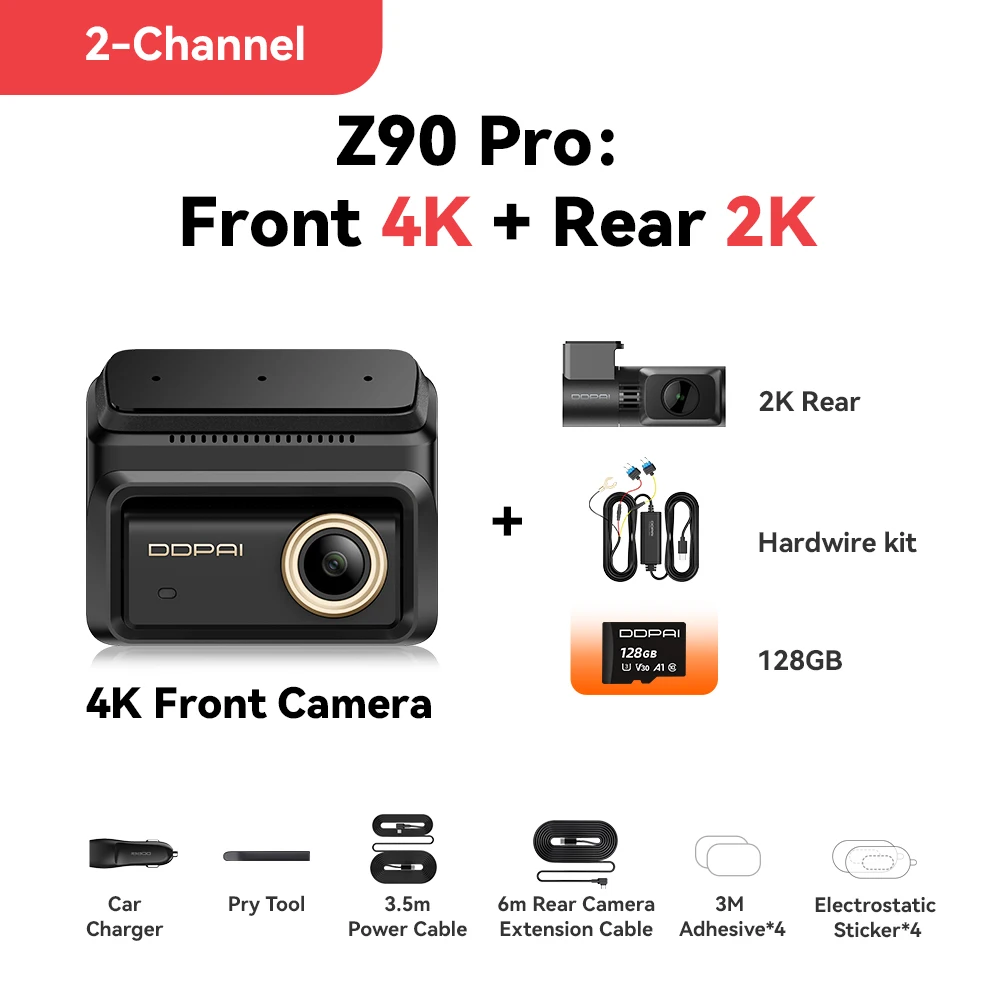 داش كام دي دي باي برو DDPAI 4K Dash Cam Z90 Pro كا...