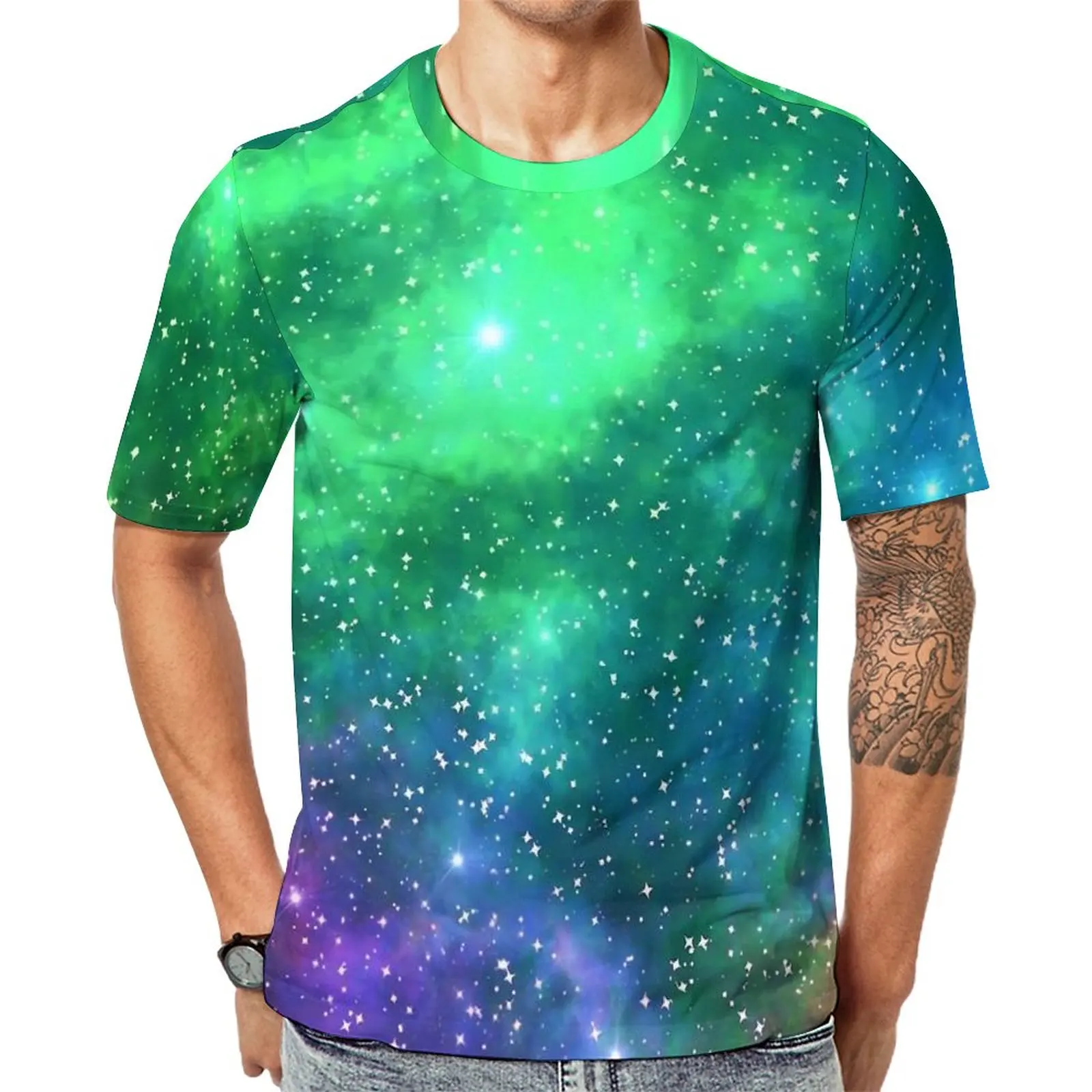 

Футболка мужская с цветным принтом, уличная одежда с круглым вырезом, топ с графическим принтом, зеленый цвет, большой размер 5XL 6XL, на лето