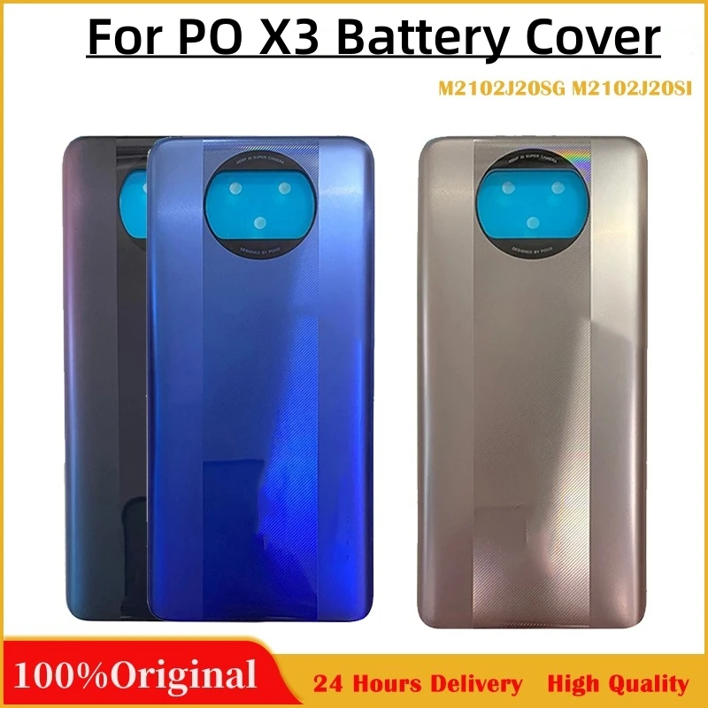 

Original Back Cover For Xiaomi POCO X3 / X3 NFC / Mi POCO X3 Pro Back Battery Rear Housing Door Cover Back Housing With Adhesive