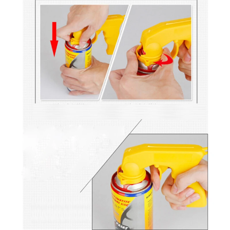 Spray Gun Adaptor Auto Polishing Paint Care Aerosol Spray Gun Handle with Full Grip Lock Car Maintenance Painting Paint Tool