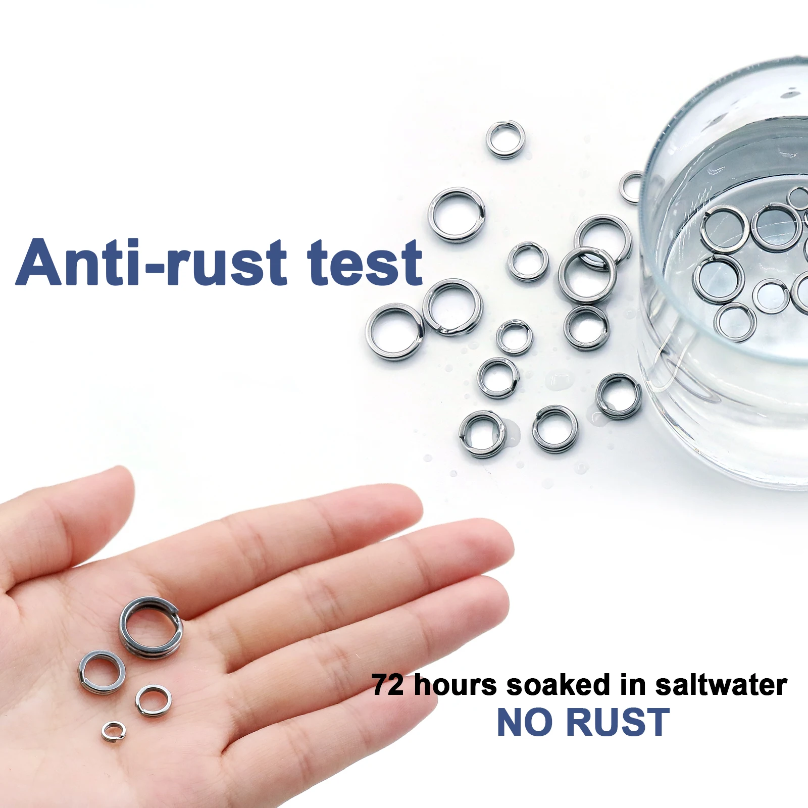 Split Rings 30Pcs 9KM Fishing Stainless Steel Lure Saltwater Connectors