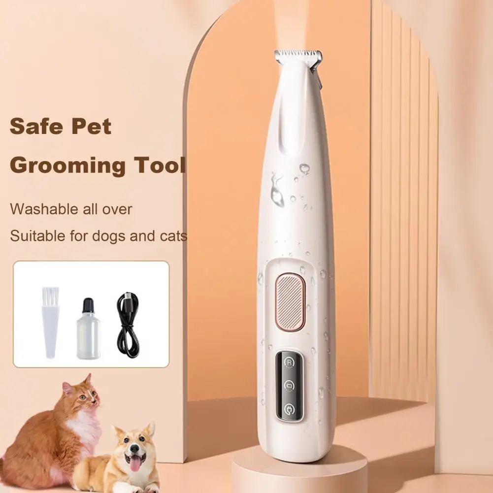 Pet Grooming Clipper 16cm Dog Paw Trimmer With LED Light Electric Dog Trimmer Rechargeable Low Noise Pet Hair Clipper Grooming Tool For Paws