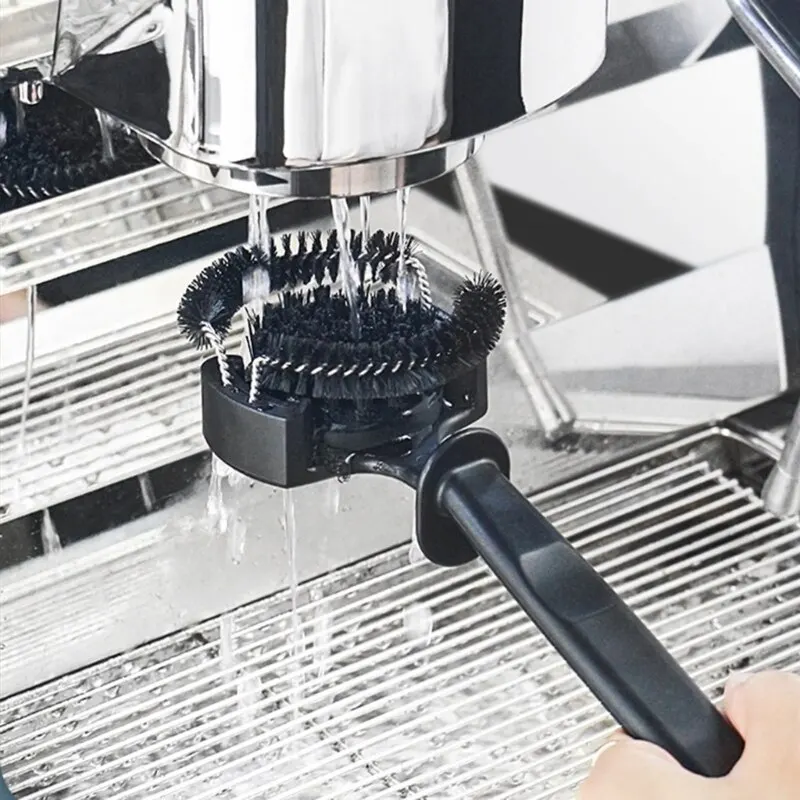 Coffee Cleaning Brush Semi-Automatic Silicone Long-Handled Textured Brush Head Cleaning Brewing