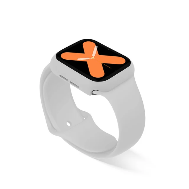 Strap+Glass+Case for Apple Watch Band 44mm 40mm iWatch band 42mm 38mm silicone bumper+bracelet for apple watch series 4 3 5 SE 6 2White