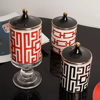 Geometric Ceramic Storage Jar 1