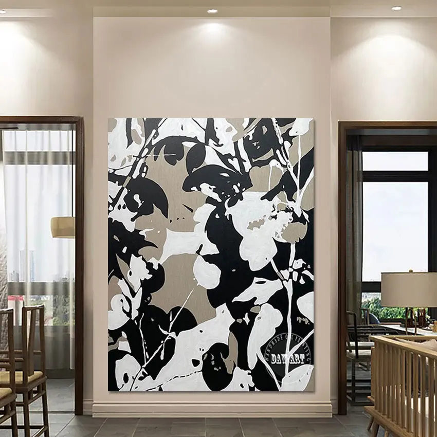 

Abstract Wall Art Modern Oil Painting China Import Item Decoration Canvas Unframed Black And White Texture Picture Artwork